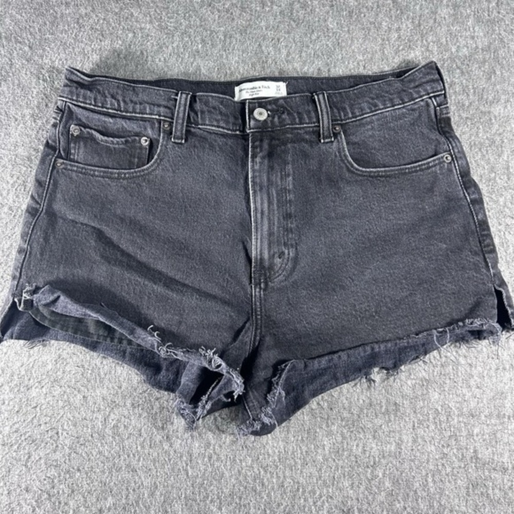 Abercrombie & Fitch The Mom Short High Rise‎ Black Size 32/14 Y2K Pockets